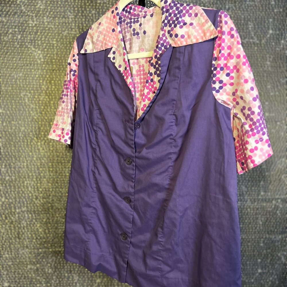 Purple and Pink Polka Dot Blouse